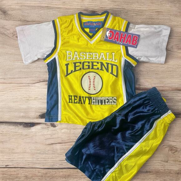 Vintage 90s Y2K Kids Baseball Legend Jersey & Shorts Set Size 5-6Y Retro NWT - Picture 1 of 5